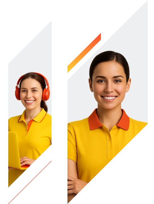 Two girl Virtual Assistant was smiling