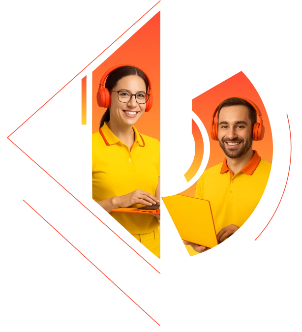 Two Virtual Assistant was smiling on Bidbat Logo
