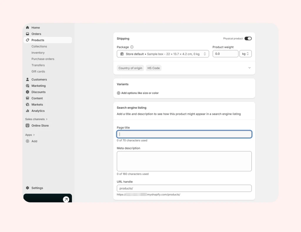 Shopify product descriptions SEO-optimization