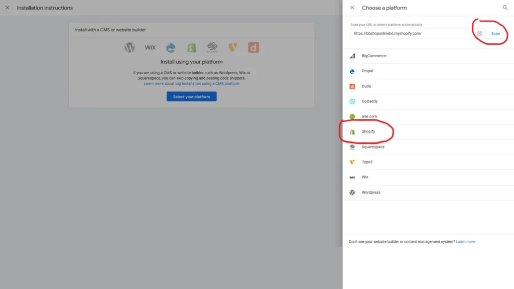Google Tag CMS installation